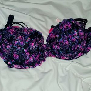 Victoria's secret 34C black floral bra